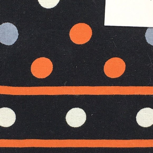 April Cornell Polka Dot Orange Gray Black Tablecloth 54" Square Cotton Fall - Picture 3 of 5